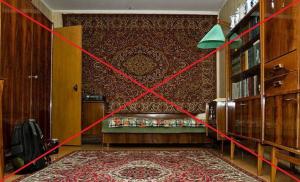 Teppiche an den Wänden - das letzte Jahrhundert. 6 brillante Ideen Dekoration Wand hinter dem Sofa