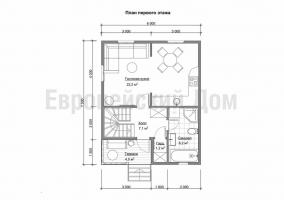 Polutoraetazhny Haus 6x7, alle brillant