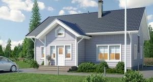 Kompetente Gestaltung des Hauses mit Sauna im finnischen Stil + Stufe der zweiten Etage