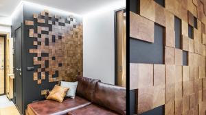 Die Ausstattung der Wände mit seinen eigenen Händen aus Holzwürfeln. Detaillierte Anleitungen Design!