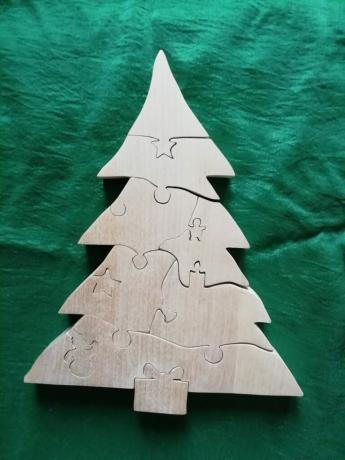 Puzzle „Weihnachtsbaum“, aus Birke