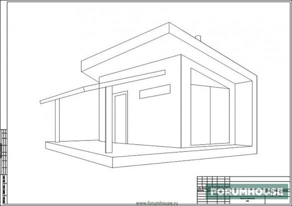  Durch die schräge weigerte sich, die Rückwand des Mini zu Hause dann zu vereinfachen und die Kosten für den Bau zu reduzieren. Die endgültige Version des konstruktiven Mini-Hauses.